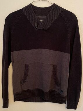 Vintage Trash Nouveau Men’s M Toggle Neck Pullover Sweater Black/Gray